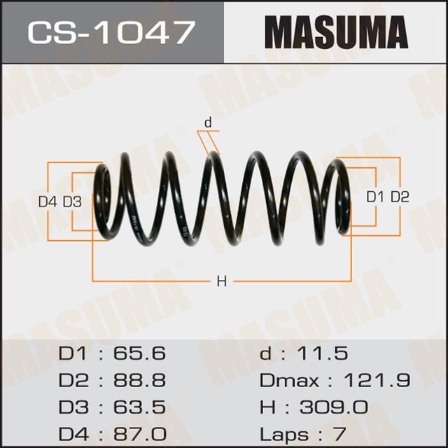 Пружина подвески Masuma задняя правая/левая для Toyota Echo 1999-2005. Артикул CS-1047