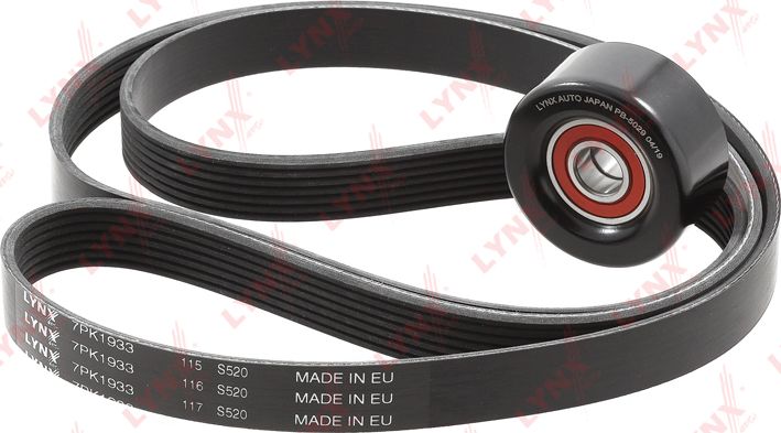 Приводной ремень поликлиновой с роликами (комплект) LYNXauto. Артикул PK-5012