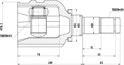 Шрус внутренний Toyota Avensis (03-08) (Zikmar). Артикул Z87506R