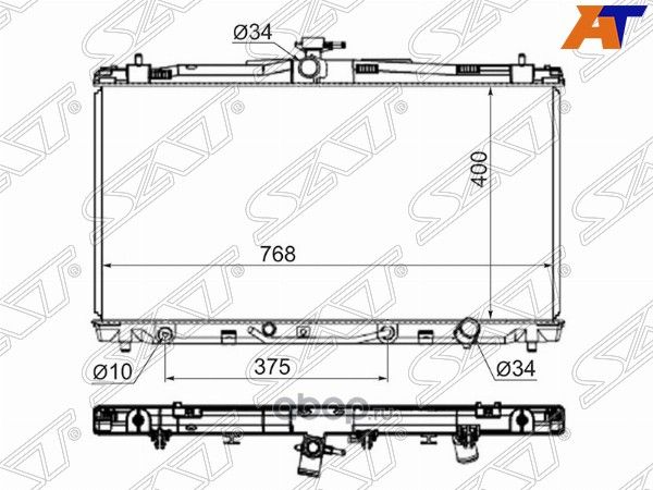 Радиатор TOYOTA CAMRY V50 2AR1AZ2GR 11- пластин (SAT). Артикул ST100010