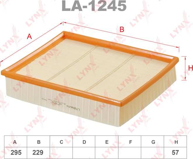 Воздушный фильтр LYNXauto. Артикул LA-1245