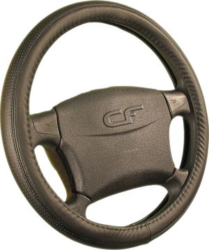 Оплётка на руль CarFashion Gap (размер M, экокожа, цвет ЧЕРНЫЙ/ЧЕРНЫЙ). Артикул 31180