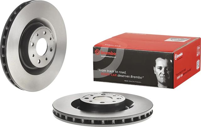 Тормозной диск Brembo PRIME LINE - UV Coated передний для Lancia Delta III (844) 2008-2014. Артикул 09.A444.11