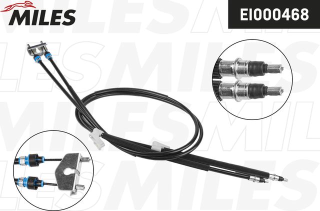 Трос ручника (тросик ручного тормоза) Miles задний правый/левый для Volvo C70 II 2006-2013. Артикул EI000468