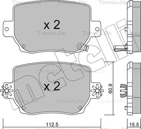 Тормозные колодки Metelli задние для Tesla Model 3 I 2018-2026. Артикул 22-1334-0