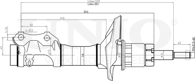 Амортизатор подвески (Unio). Артикул SAB-10725