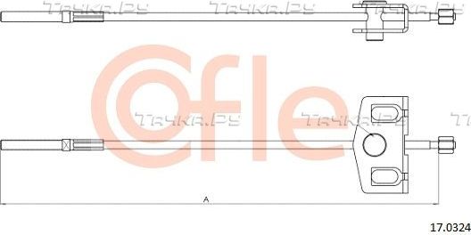 Трос ручника (тросик ручного тормоза) Cofle. Артикул 92.17.0324