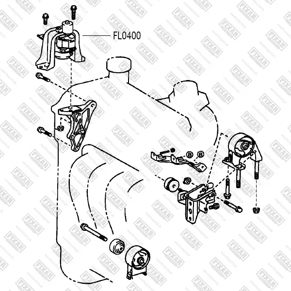 Опора двигателя TOYOTA YARIS 99- прав. (Fixar). Артикул FL0400