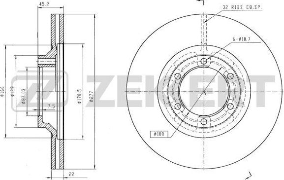 Тормозной диск Zekkert. Артикул BS-5693