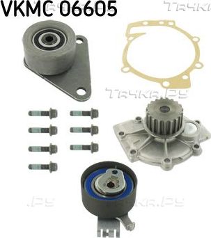Помпа (водяной насос) с комплектом ремня ГРМ SKF для Volvo V70 I 1995-2000. Артикул VKMC 06605