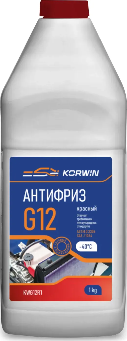 Антифриз KORWIN красный) готовый 1кг соответствует G12 Korwin. Артикул KWG12R1