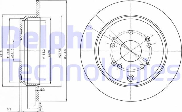 Тормозной диск Delphi. Артикул BG4064