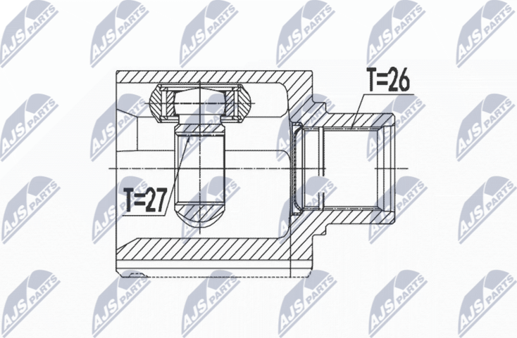 Шрус внутренний (граната) NTY. Артикул NPW-VW-076