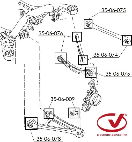 Сайлентблок полиуретановый, (усиленный) задних поперечных рычагов ( крепление к (Vtulka). Артикул 3506076