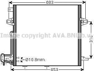 Радиатор кондиционера (конденсатор) AVA (алюминий). Артикул MS5406D