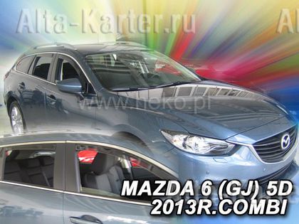 Дефлекторы Heko для окон Mazda 6 III универсал 2012-2024. Артикул 23161