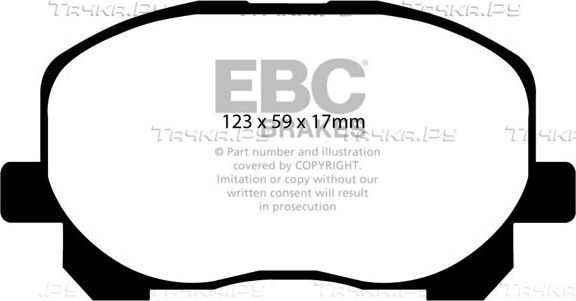 Тормозные колодки EBC Brakes передние для Toyota Ipsum II (M20) 2001-2009. Артикул DP21455