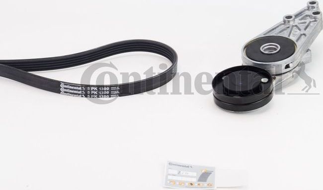 Приводной ремень поликлиновой с роликами (комплект) ContiTech. Артикул 5PK1300K1