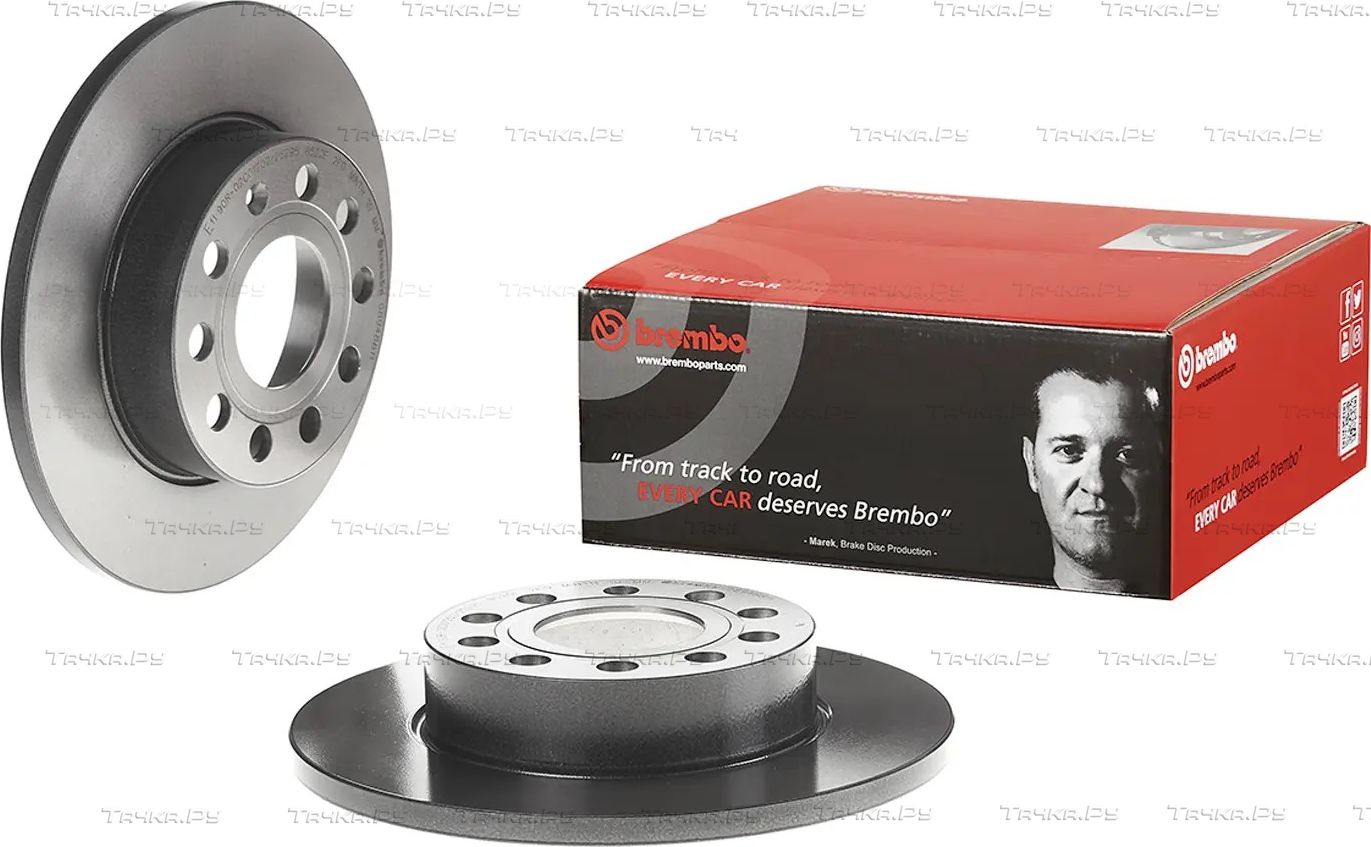 Тормозной диск Brembo PRIME LINE - UV Coated задний для Volkswagen Jetta V 2004-2010. Артикул 08.9488.11