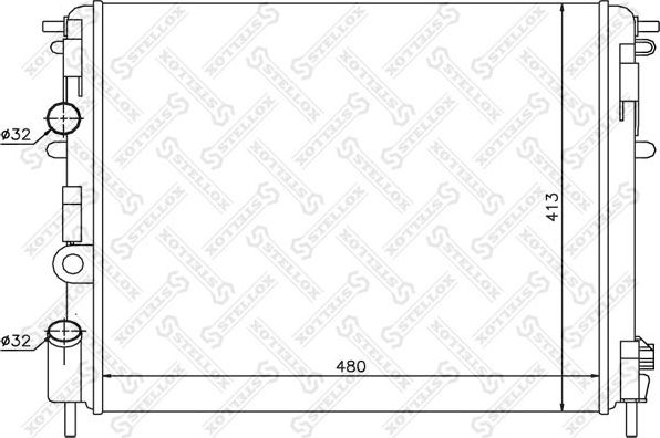 Радиатор охлаждения двигателя Stellox для Renault Sandero II 2007-2021. Артикул 10-25192-SX