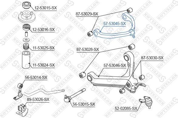 Поперечный рычаг передней подвески Stellox. Артикул 57-53045-SX