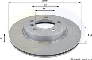 Тормозной диск Comline передний для Alpina Roadster Z4 2003-2005. Артикул ADC1712V