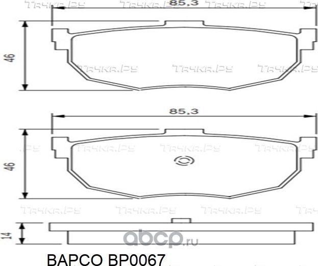 Колодки тормозные дисковые зад. KIA CERATO Hatchback (LD) 04- SPECTRA (Bapco). Артикул BP0067