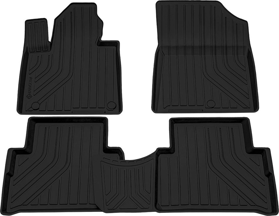 Коврики Rezkon резиновые Ser.S для салона Kia Sorento IV 2020-2026 ЧЕРНЫЕ. Артикул 1021025500