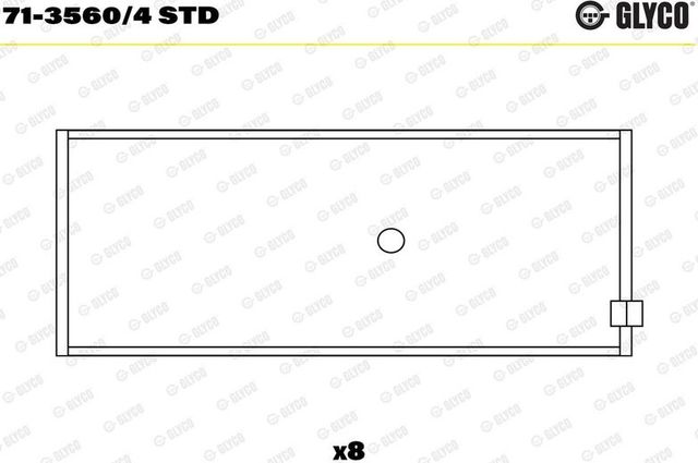 Вкладыши шатунные Glyco для Opel Senator A 1983-1987. Артикул 71-3560/4 STD