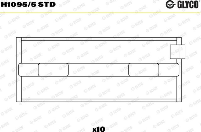 Вкладыши коренные Glyco для Lancia Lybra 1999-2005. Артикул H1095/5 STD