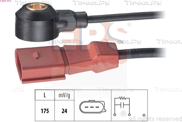 Датчик детонации EPS Made in Italy - OE Equivalent для Volkswagen Polo V 2013-2026. Артикул 1.957.173