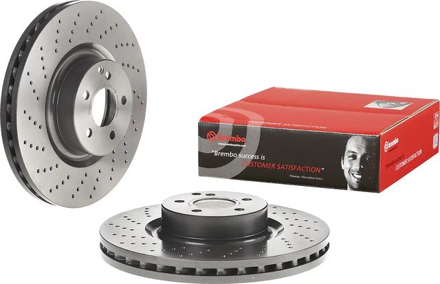 Тормозной диск Brembo PRIME LINE - UV Coated передний для Mercedes-Benz S-Класс IV (W220) 2002-2006. Артикул 09.C943.11