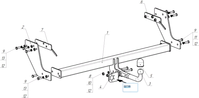 Фаркоп Oris (ранее Bosal) для Great Wall Poer King Kong 2022-2026. Артикул 3326-A
