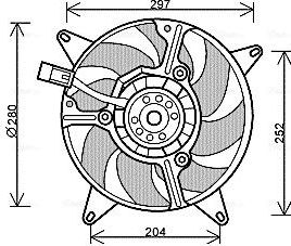 Вентилятор радиатора двигателя AVA. Артикул FT7544