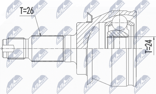 Шрус внутренний (граната) NTY передний для MINI Hatch II (R56) 2006-2013. Артикул NPZ-BM-019