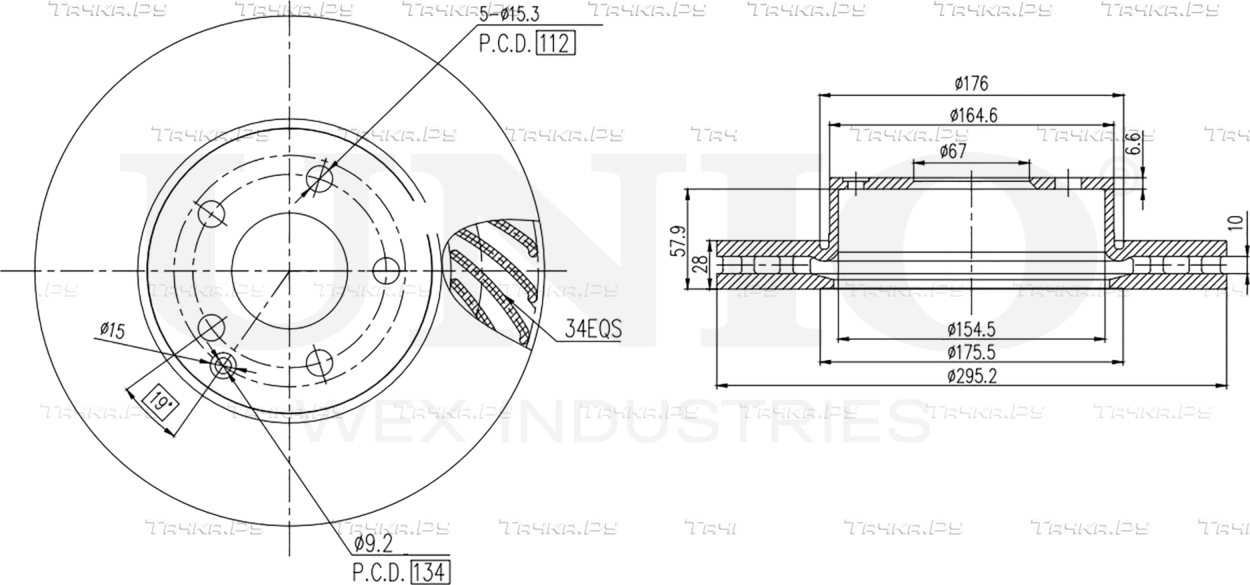 Диск тормозной (Unio). Артикул BRD-20440