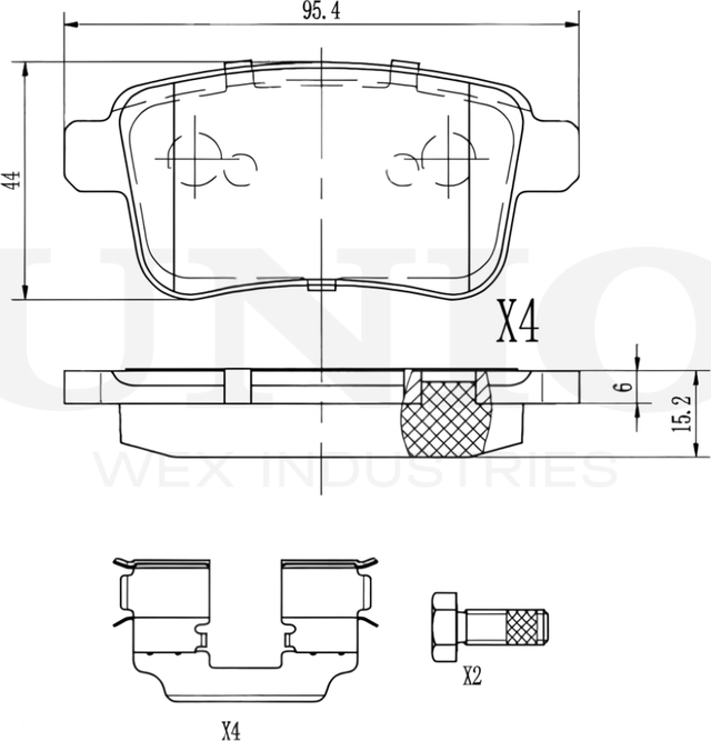 Колодки тормозные дисковые, комплект (Unio). Артикул BRP-20404