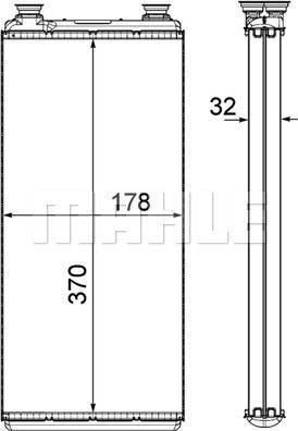 Радиатор отопителя (печки) Mahle Premium для MAN TGL 2005-2026. Артикул AH 5 000P