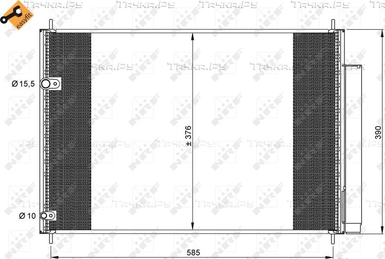Радиатор кондиционера (конденсатор) NRF EASY FIT для Toyota Matrix II (E140) 2008-2014. Артикул 35839