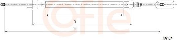 Трос ручника (тросик ручного тормоза) Cofle. Артикул 491.2