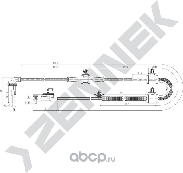 Датчик ABS передний левый/правый CHEVROLET CRUZE 10 (Zennek). Артикул DAS0067