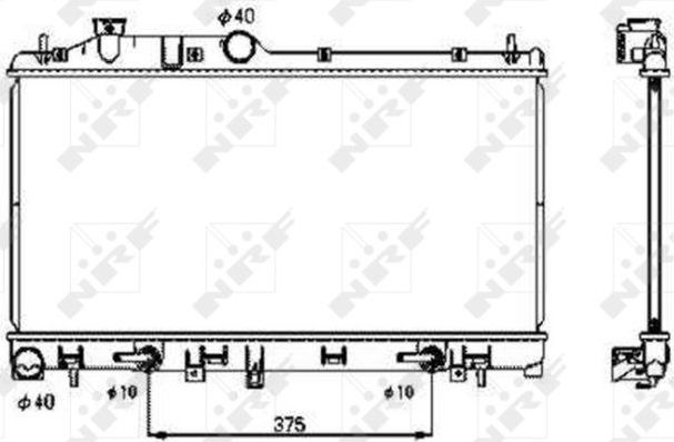 Радиатор охлаждения двигателя NRF (алюминий). Артикул 53700