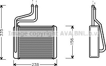 Радиатор отопителя (печки) AVA для Jaguar X-Type I 2001-2009. Артикул FD6286