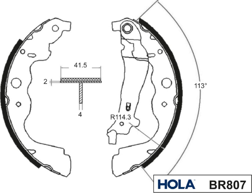Тормозные колодки HOLA. Артикул BR807