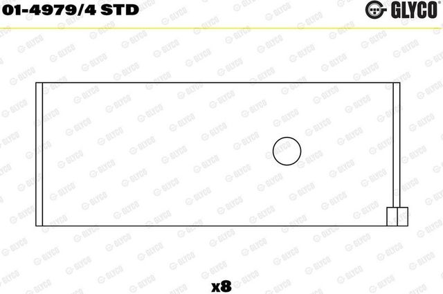 Вкладыши шатунные Glyco для Nissan Murano Z52 2016-2026. Артикул 01-4979/4 STD