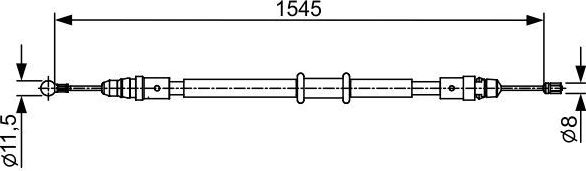 Трос ручника (тросик ручного тормоза) Bosch. Артикул 1 987 482 551