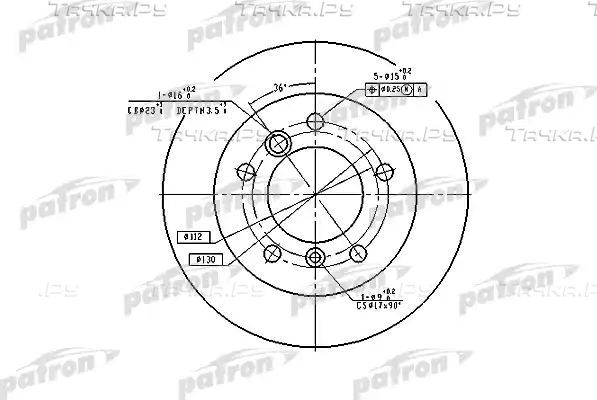 Тормозной диск Patron. Артикул PBD4088