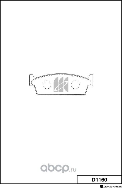Колодки тормозные дисковые, комплект (MK Kashiyama) MK Kashiyama. Артикул D1160