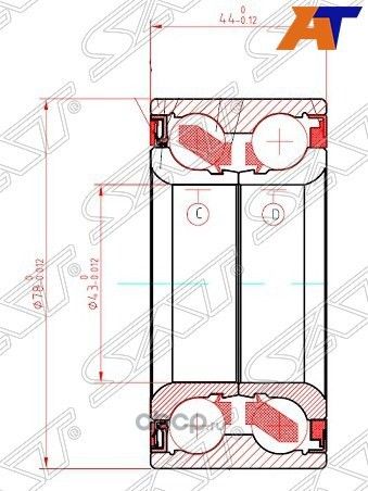 ПОДШИПНИК FR СТУПИЦЫ HONDA CIVIC FKFDFN 06- (SAT). Артикул ST44300SNA951