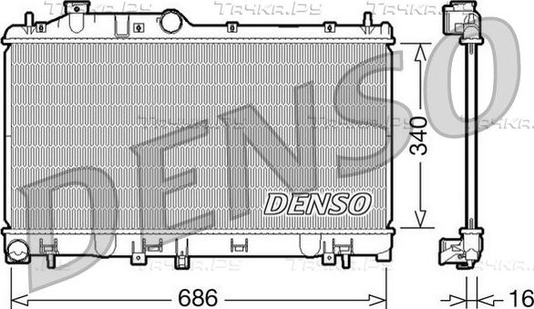 Радиатор охлаждения двигателя Denso для Subaru Forester III 2008-2013. Артикул DRM36007